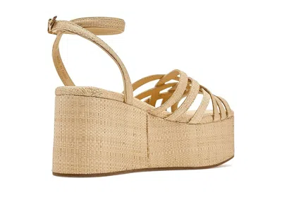 Loeffler Randall Channing Raffia Platform Wedge Sandals In Neutral