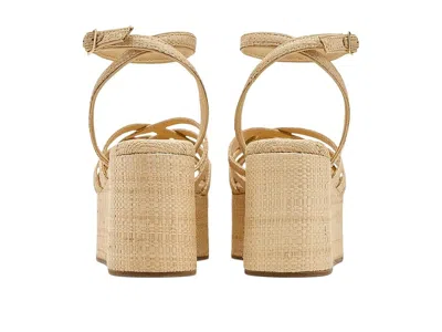 Loeffler Randall Channing Raffia Platform Wedge Sandals In Neutral