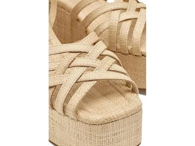 Loeffler Randall Channing Raffia Platform Wedge Sandals In Neutral