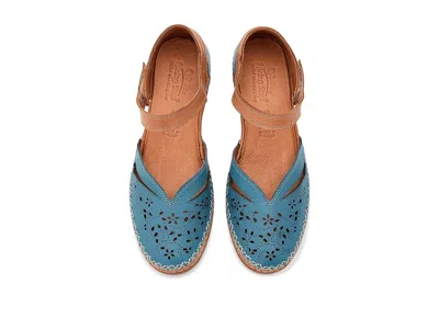 Spring Step Ezlyn Ankle Strap Wedge Pump In Blue