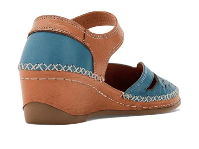 Spring Step Ezlyn Ankle Strap Wedge Pump In Blue