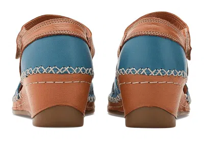 Spring Step Ezlyn Ankle Strap Wedge Pump In Blue