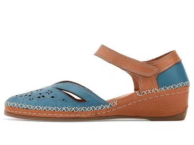 Spring Step Ezlyn Ankle Strap Wedge Pump In Blue