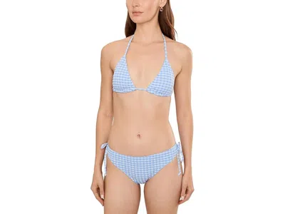 Snapper Rock Seaside Gingham Bikini Bottom In Blue