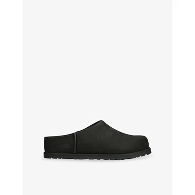 Ugg Round-toe Flat Mules In Black