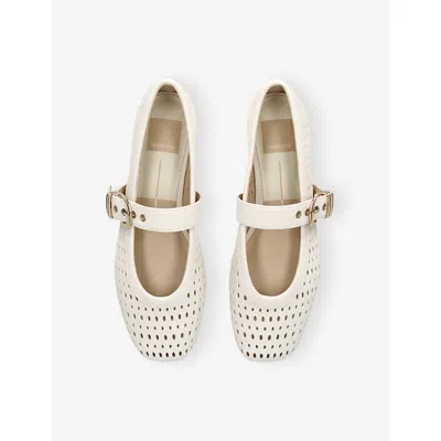 Dolce Vita Mikel Ballet Flats Creme Perforated Suede In Animal Print