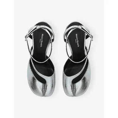 Maison Margiela Tabi Broken Mirror Leather Split-toe Pumps In Metallic