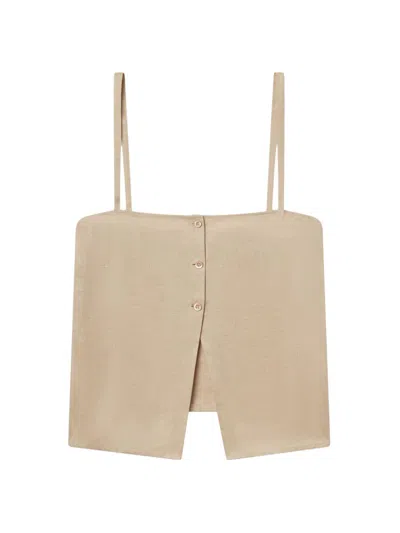 Frame The Linen Button Cami In Neutral