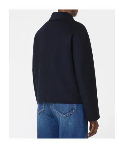 Max Mara Eden Double-breasted Broadcloth Jacket In Blue