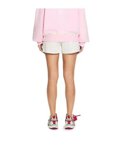 Off-white Monogram Denim Shorts In White