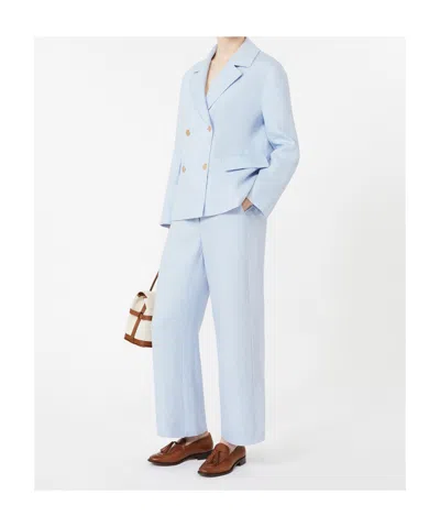 Max Mara Drawstring Casual Pants In Blue