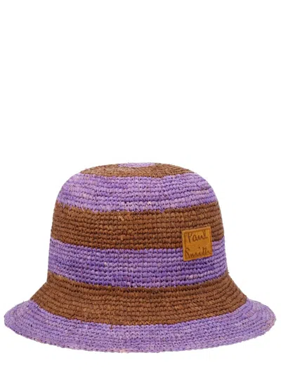 Paul Smith Woven Texture Hat Striped Pattern Design In Multi