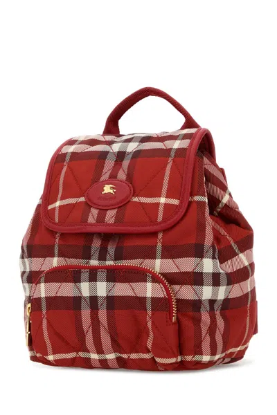 Burberry Embroidered Canvas Backpack In Multi