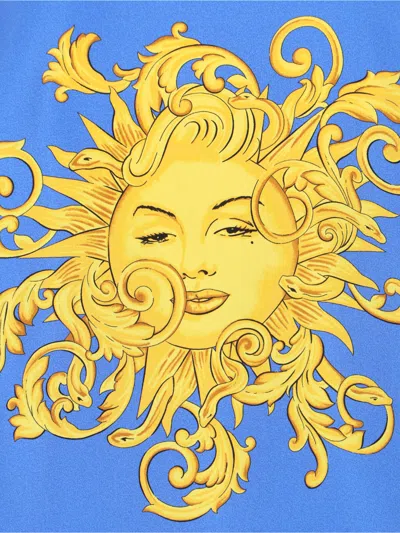 Versace Barocco Print Silk Twill Bowling Shirt In Multi