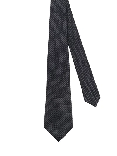 Kiton Textured Tie In Black