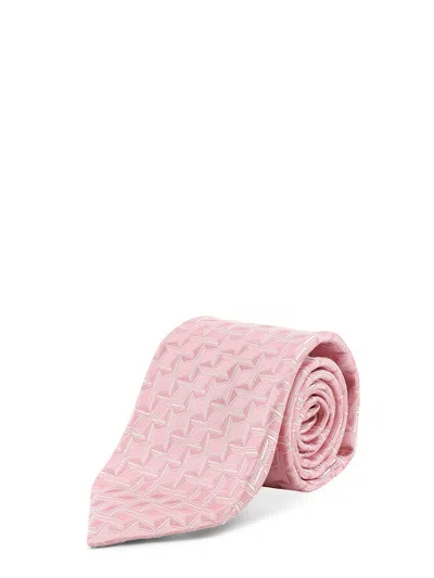 Kiton Geometric-pattern Tie In Pink