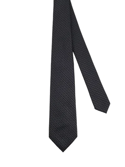 Kiton Textured Tie In Black