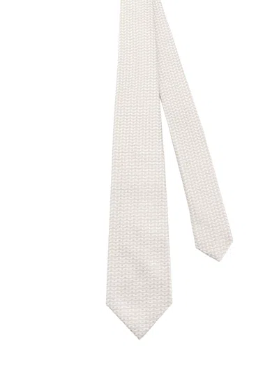 Kiton Patterned Tie In Gray
