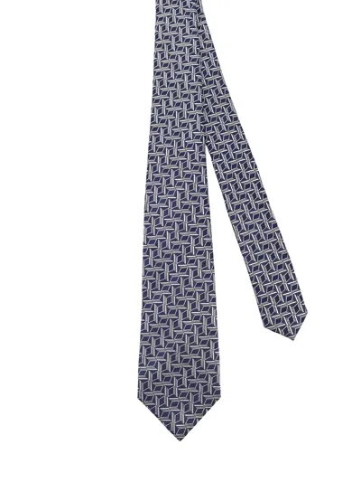 Kiton Silk Tie In Blue
