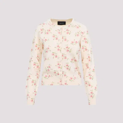 Simone Rocha Cropped Cardigan Tiny Flower Pattern In Multi