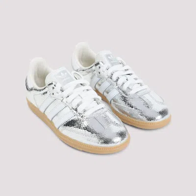 Adidas Originals Metallic Silver Samba Sneakers In Multi