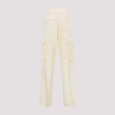 Phoebe Philo Crushed Silk Cargo Pants In Yellow