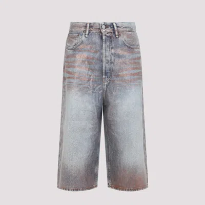 Acne Studios Overwashed Denim Bermuda Shorts In Gray