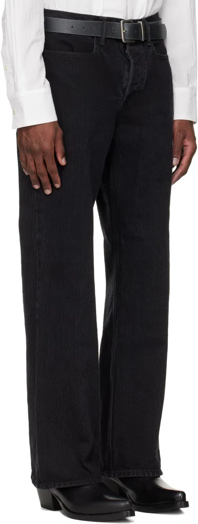 Sire Black Bootcut Washed Jeans In Black