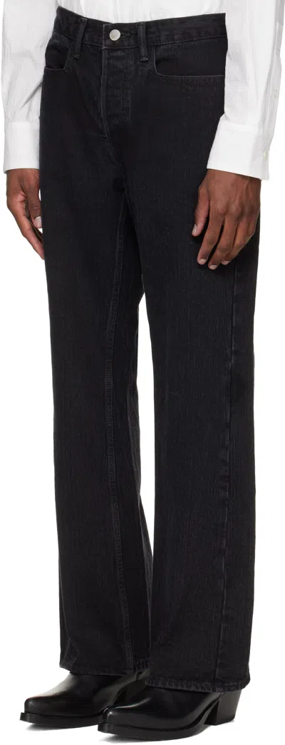Sire Black Bootcut Washed Jeans In Black