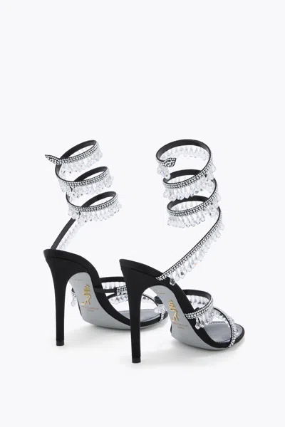 René Caovilla Chandelier 105 Rhinestone Embellished Sandals In Black
