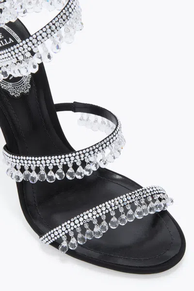 René Caovilla Chandelier 105 Rhinestone Embellished Sandals In Black