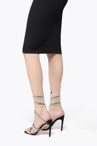 René Caovilla Chandelier 105 Rhinestone Embellished Sandals In Black