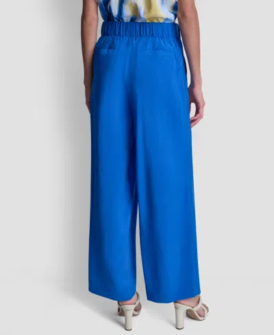 Dkny Rumpled Voile Pull-on Pants In Blue
