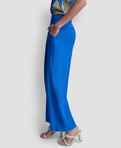 Dkny Rumpled Voile Pull-on Pants In Blue