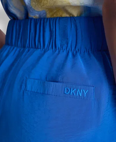 Dkny Rumpled Voile Pull-on Pants In Blue
