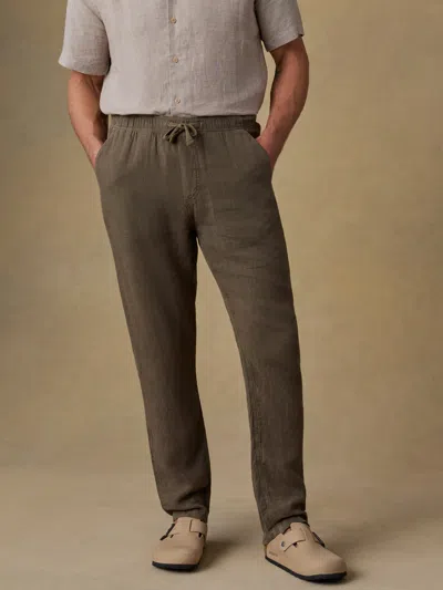 Faherty Linen Drawstring Pants In Green