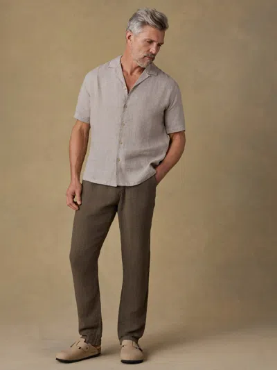 Faherty Linen Drawstring Pants In Green