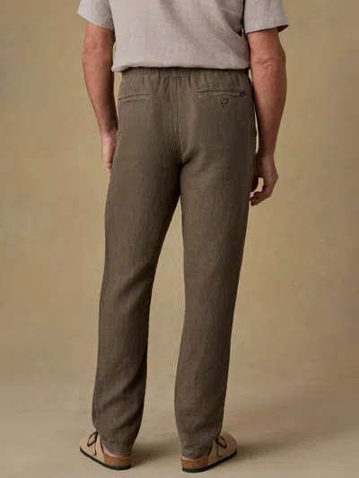 Faherty Linen Drawstring Pants In Green
