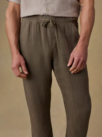 Faherty Linen Drawstring Pants In Green