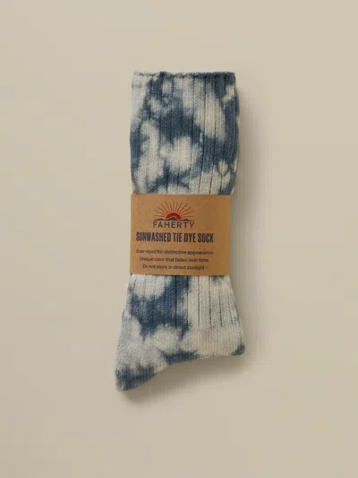 Faherty Sunwashed Tie Dye Sock In Blue