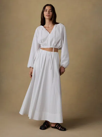 Faherty Coastal Poplin Nera Top In White