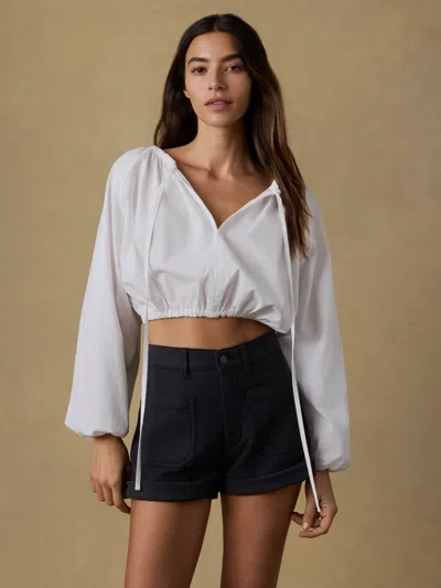Faherty Coastal Poplin Nera Top In White