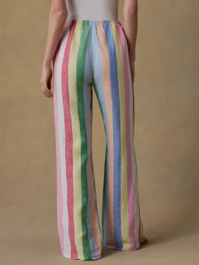 Faherty Laidback Linen Pants Sunbeam Stripe In Multi