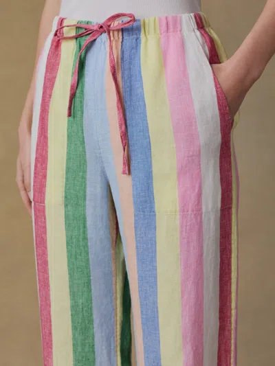 Faherty Laidback Linen Pants Sunbeam Stripe In Multi