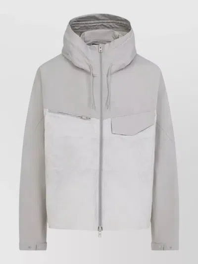Y-3 Hooded Jacket Long Sleeves Chest Pocket In Gray