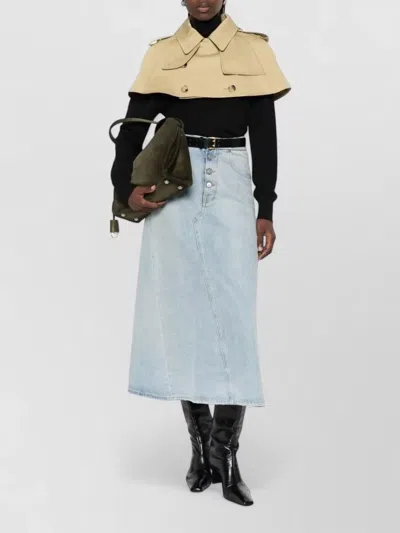 Burberry Collared Buttoned Cropped Jacket In Yellow