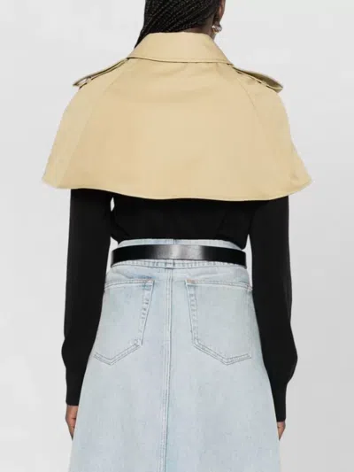 Burberry Collared Buttoned Cropped Jacket In Yellow