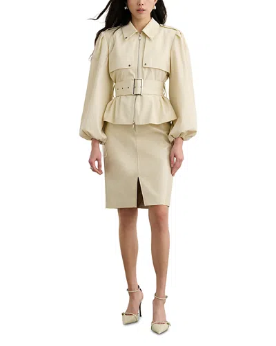 Toccin Noelle Knee Length Pencil Skirt In Brown