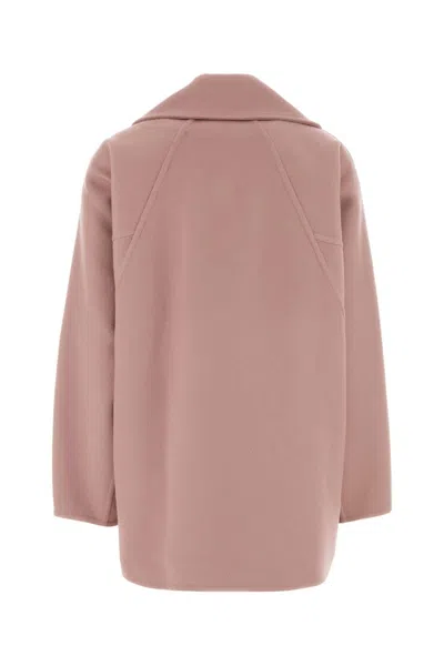 Loewe Pink Wool Coat In Pink