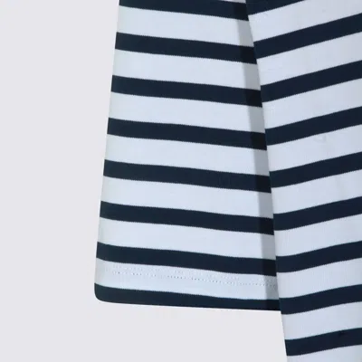 Ami Alexandre Mattiussi Ami Paris White And Blue Mariniere Boxy Fit Cotton T-shirt In Multi